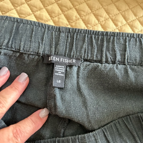Eileen fisher linen capri elastic waist pants - Picture 1 of 2